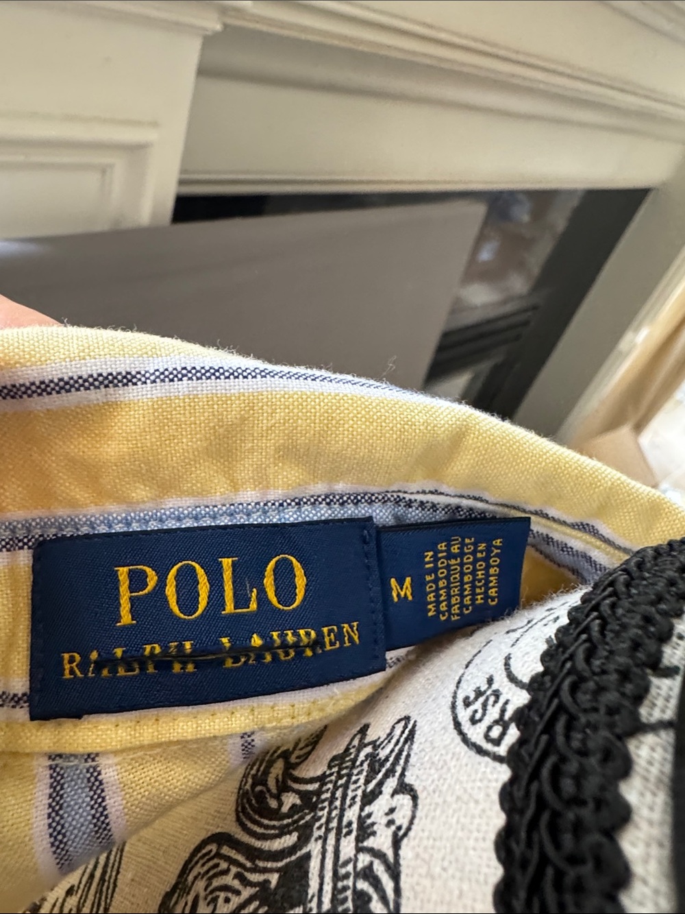 Polo by Ralph Lauren Yellow and Blue Striped Maxi Shirt Dress - Picture 3 of 4